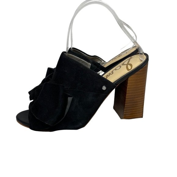 Sam Edelman 8 Yumi suede mule heels black - Picture 4 of 9
